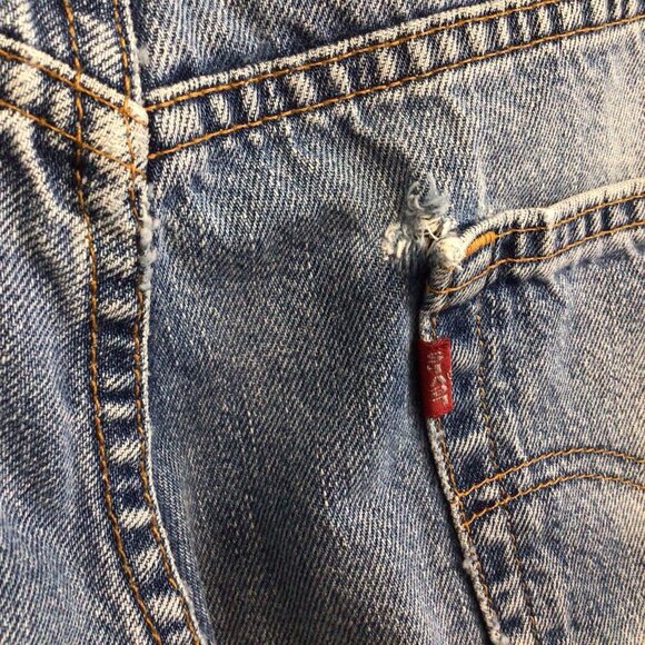 VTG Levi's 550 Jeans Mens 34 X 29.5 Blue Relaxed Fit Straight Leg Y2K DISTRESS - Picture 6 of 10